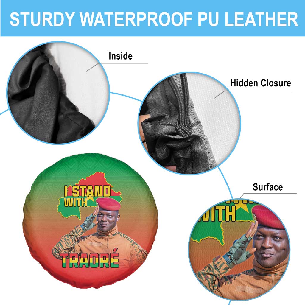 Burkina Faso I Stand With Traore Spare Tire Cover African Pattern