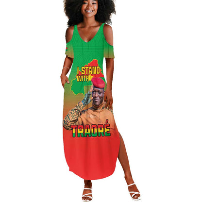 Burkina Faso I Stand With Traore Summer Maxi Dress African Pattern