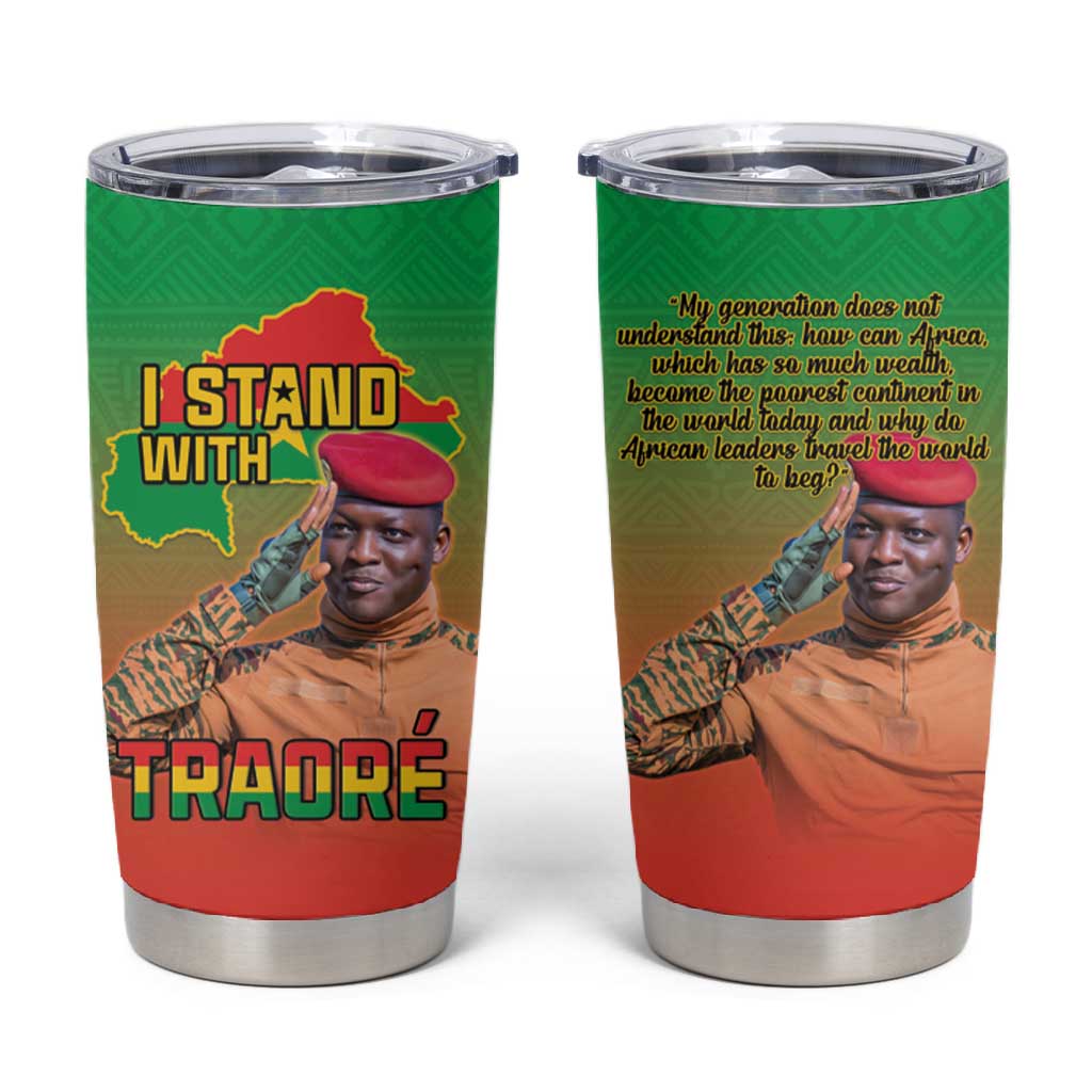 Burkina Faso I Stand With Traore Tumbler Cup African Pattern