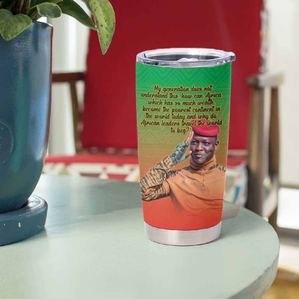 Burkina Faso I Stand With Traore Tumbler Cup African Pattern