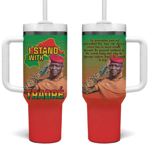 Burkina Faso I Stand With Traore Tumbler With Handle African Pattern