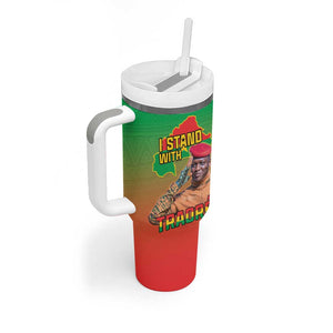 Burkina Faso I Stand With Traore Tumbler With Handle African Pattern