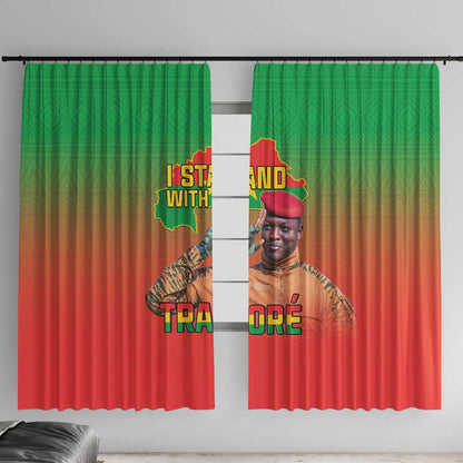 Burkina Faso I Stand With Traore Window Curtain African Pattern