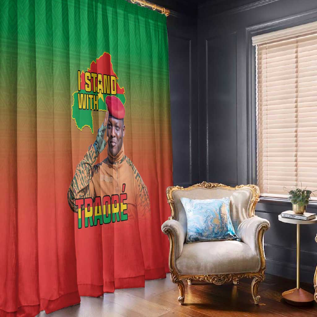 Burkina Faso I Stand With Traore Window Curtain African Pattern
