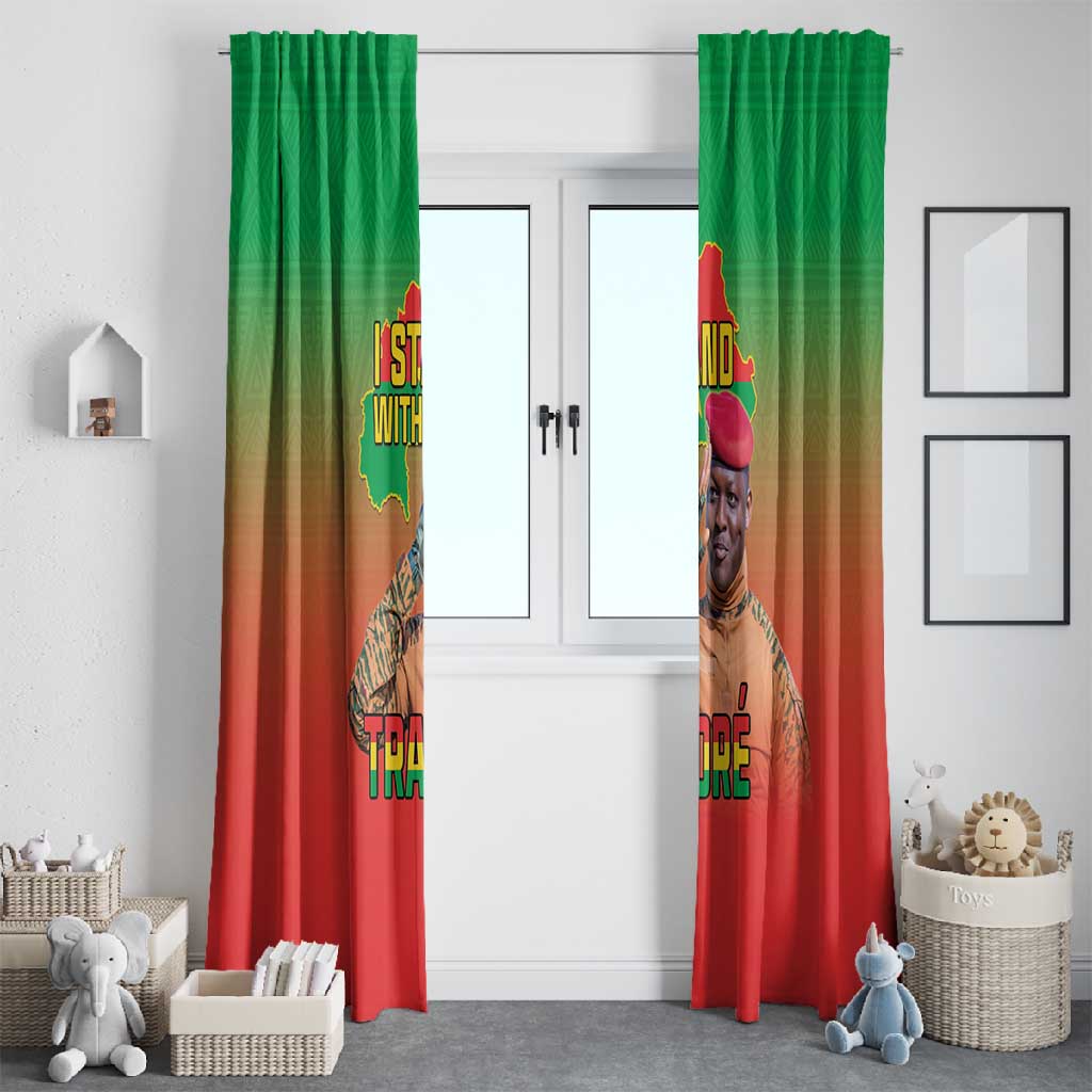 Burkina Faso I Stand With Traore Window Curtain African Pattern
