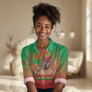 Burkina Faso I Stand With Traore Women Casual Shirt African Pattern