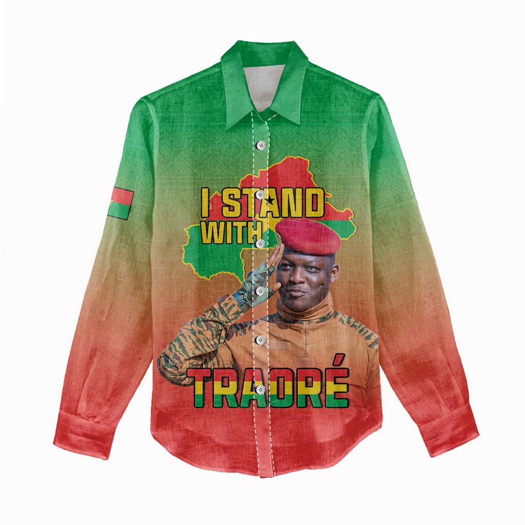 Burkina Faso I Stand With Traore Women Casual Shirt African Pattern