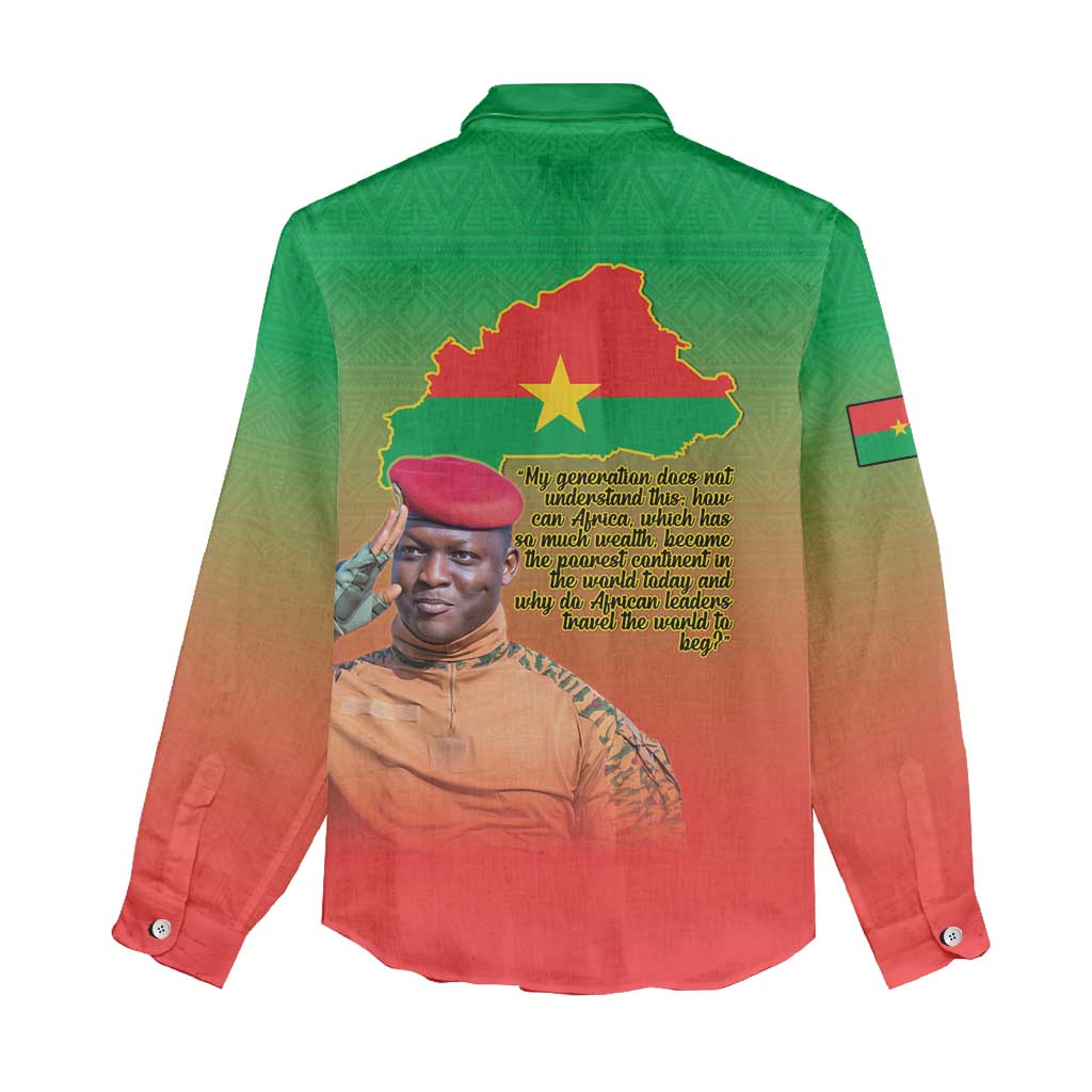 Burkina Faso I Stand With Traore Women Casual Shirt African Pattern