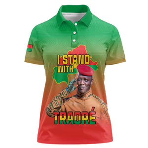 Burkina Faso I Stand With Traore Women Polo Shirt African Pattern