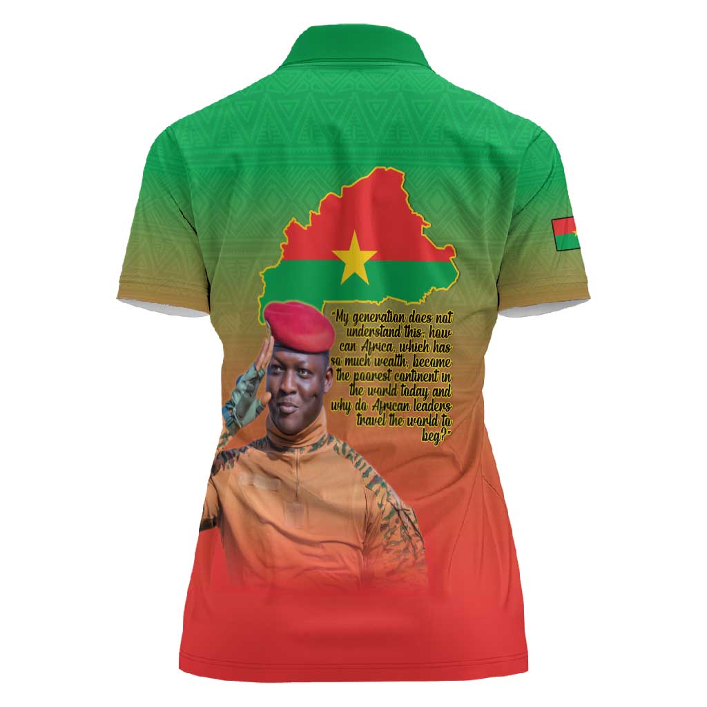 Burkina Faso I Stand With Traore Women Polo Shirt African Pattern