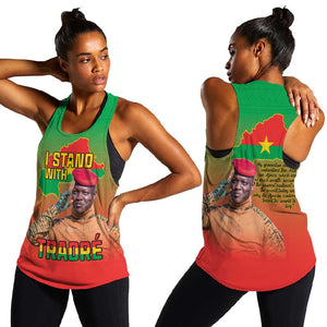 Burkina Faso I Stand With Traore Women Racerback Tank African Pattern