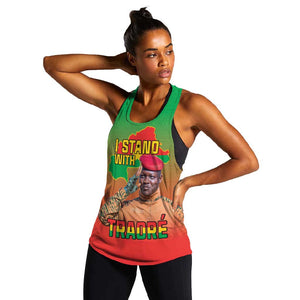 Burkina Faso I Stand With Traore Women Racerback Tank African Pattern