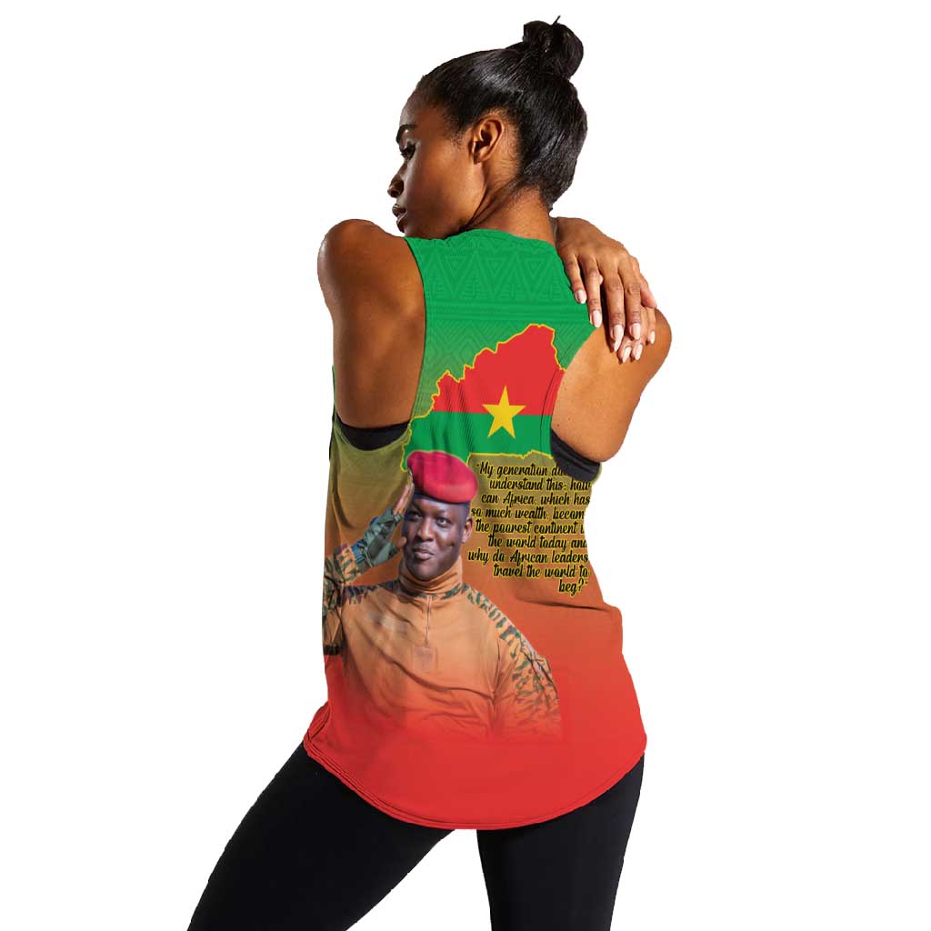 Burkina Faso I Stand With Traore Women Racerback Tank African Pattern