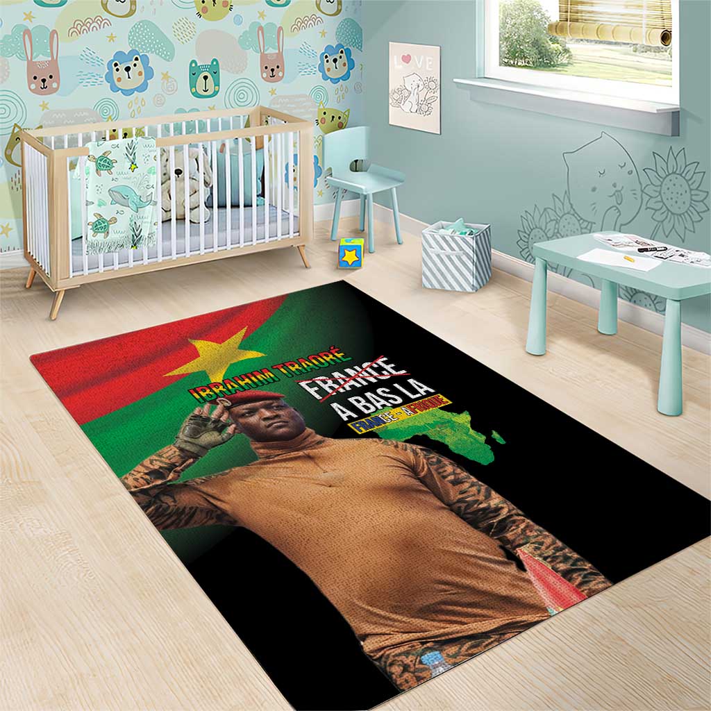 Traore Burkina Faso A Bas La Francafrique Area Rug