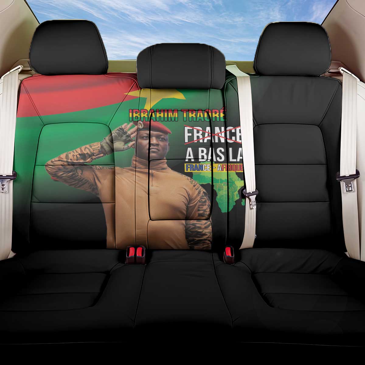 Traore Burkina Faso A Bas La Francafrique Back Car Seat Cover