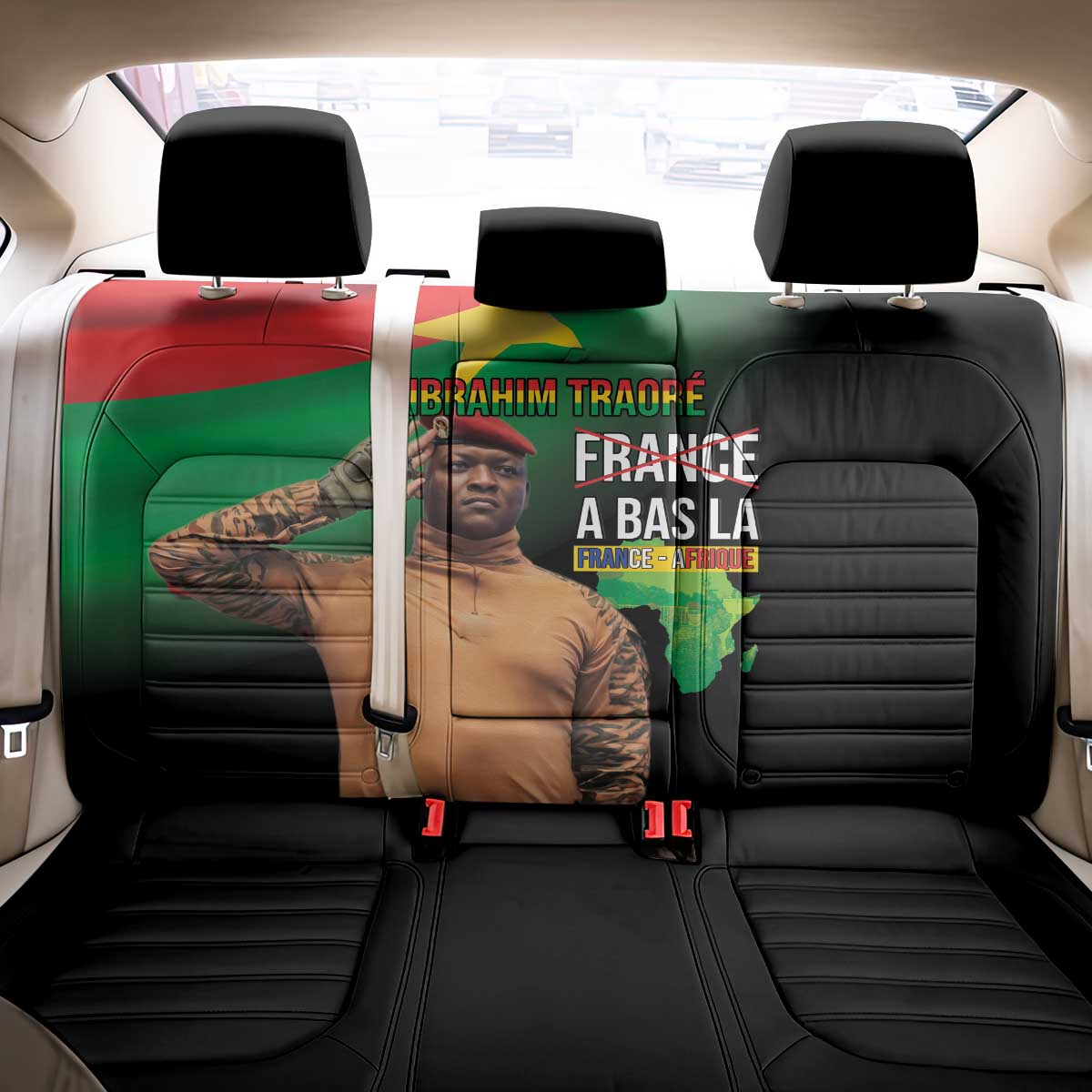Traore Burkina Faso A Bas La Francafrique Back Car Seat Cover