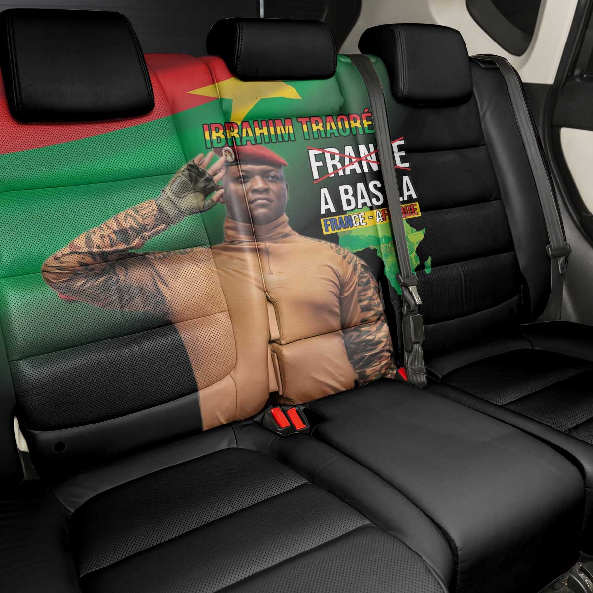 Traore Burkina Faso A Bas La Francafrique Back Car Seat Cover