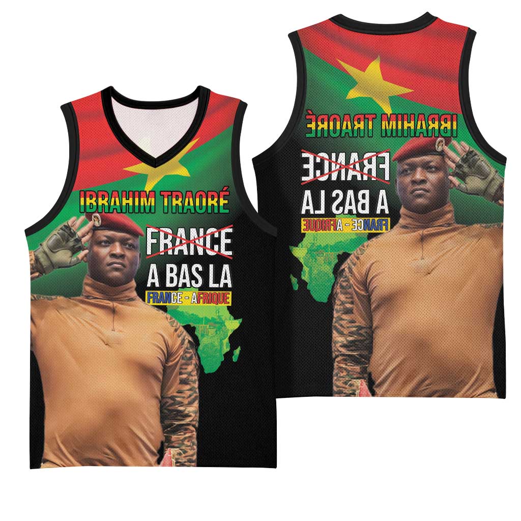 Traore Burkina Faso A Bas La Francafrique Basketball Jersey - African Pride