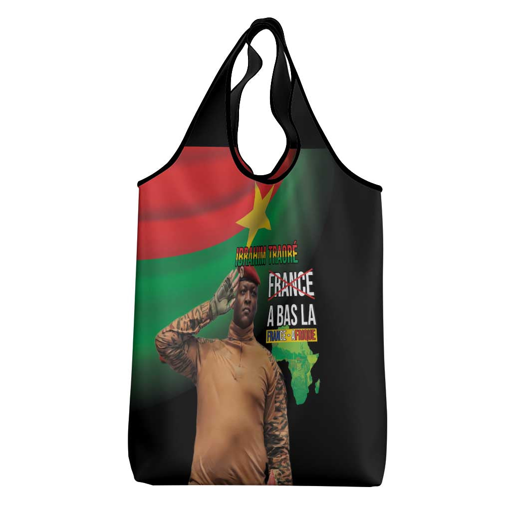 Traore Burkina Faso A Bas La Francafrique Grocery Bag