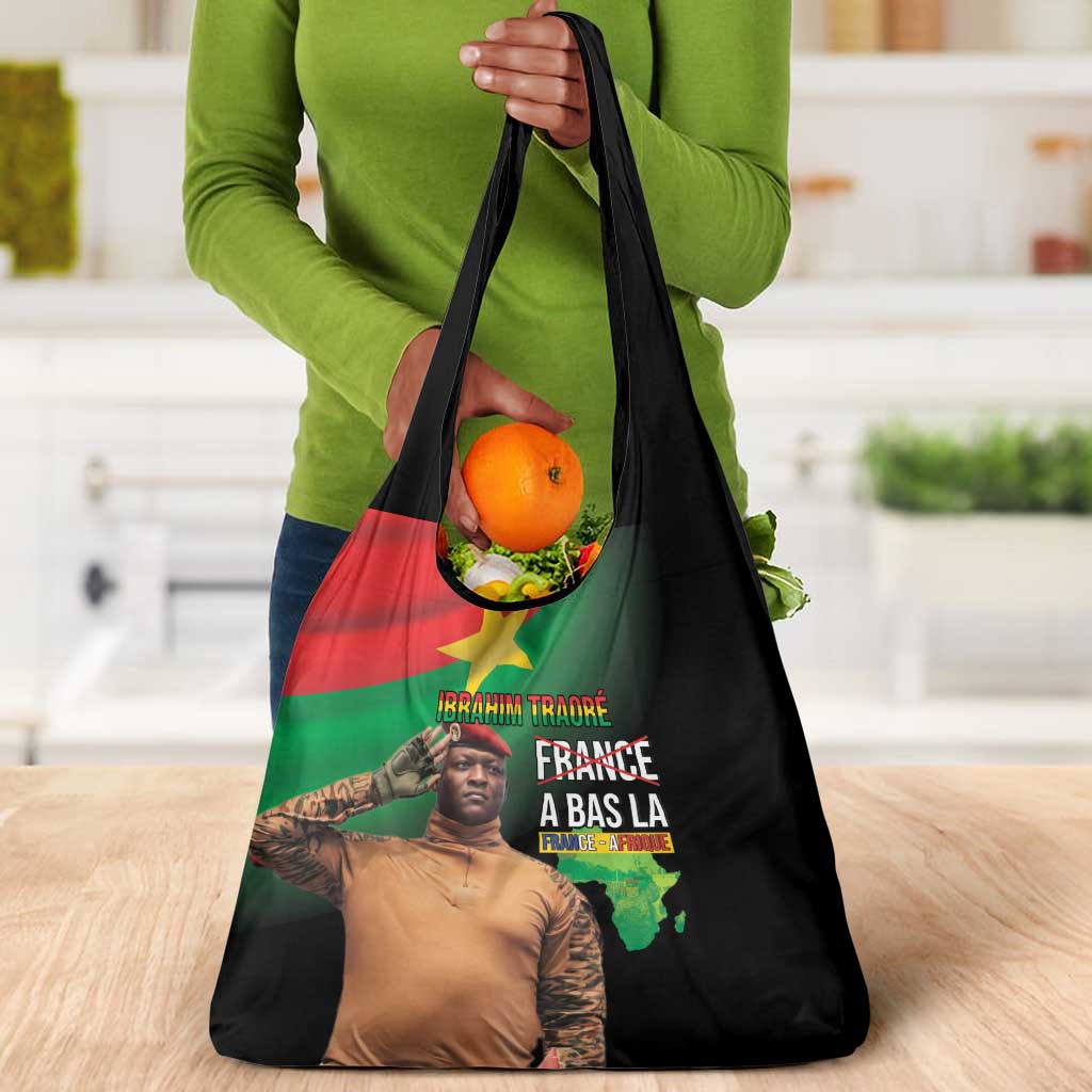 Traore Burkina Faso A Bas La Francafrique Grocery Bag