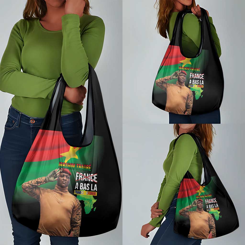 Traore Burkina Faso A Bas La Francafrique Grocery Bag