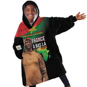 Traore Burkina Faso A Bas La Francafrique Kid Wearable Blanket Hoodie
