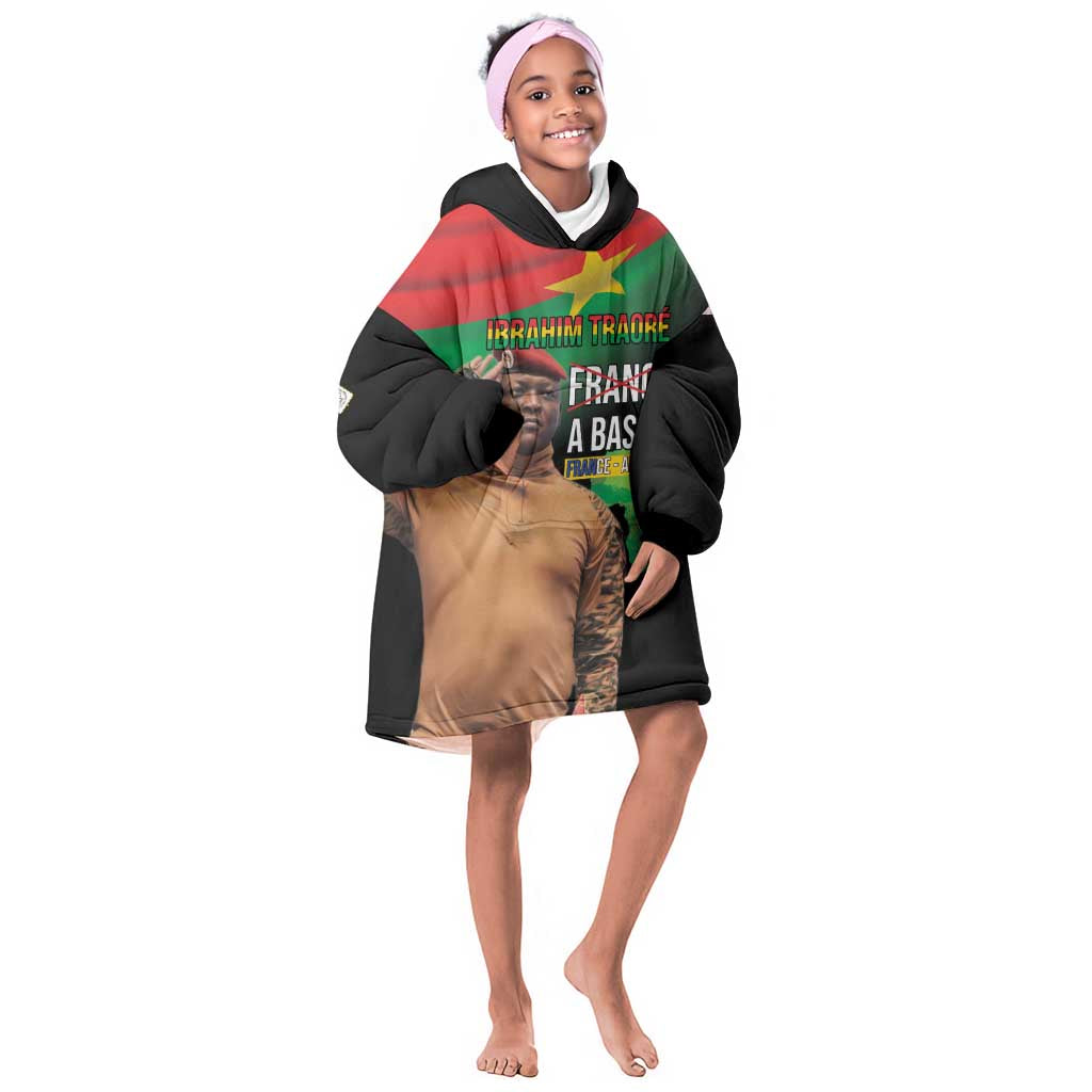 Traore Burkina Faso A Bas La Francafrique Kid Wearable Blanket Hoodie