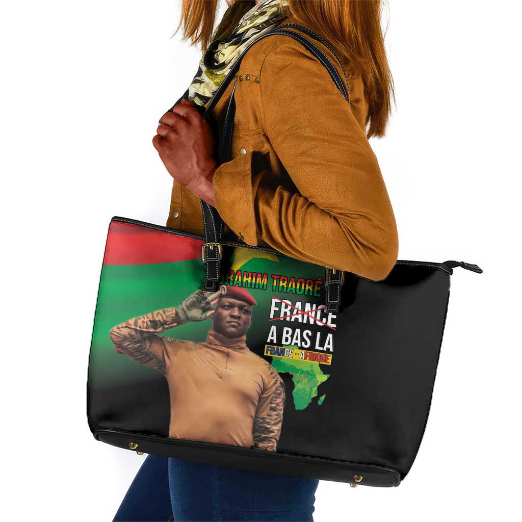 Traore Burkina Faso A Bas La Francafrique Leather Tote Bag