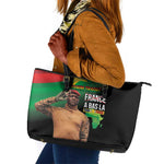 Traore Burkina Faso A Bas La Francafrique Leather Tote Bag
