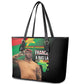 Traore Burkina Faso A Bas La Francafrique Leather Tote Bag