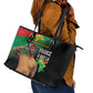 Traore Burkina Faso A Bas La Francafrique Leather Tote Bag