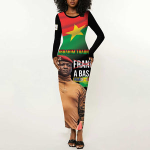 Traore Burkina Faso A Bas La Francafrique Long Sleeve Bodycon Dress