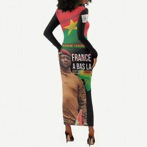 Traore Burkina Faso A Bas La Francafrique Long Sleeve Bodycon Dress
