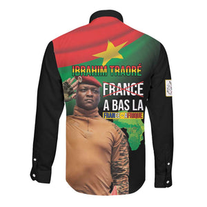 Traore Burkina Faso A Bas La Francafrique Long Sleeve Button Shirt