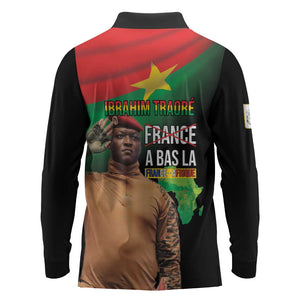 Traore Burkina Faso A Bas La Francafrique Long Sleeve Polo Shirt