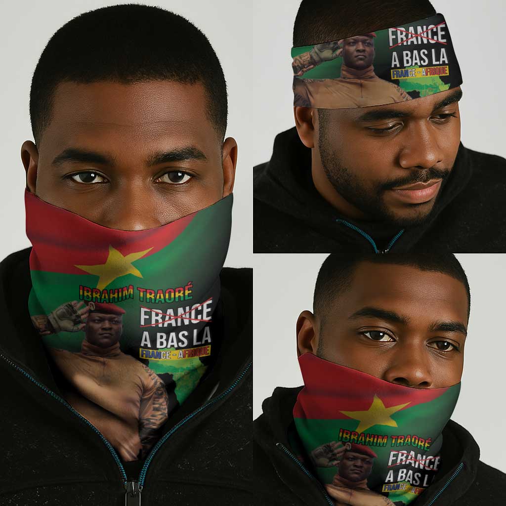 Traore Burkina Faso A Bas La Francafrique Neck Gaiter LT15