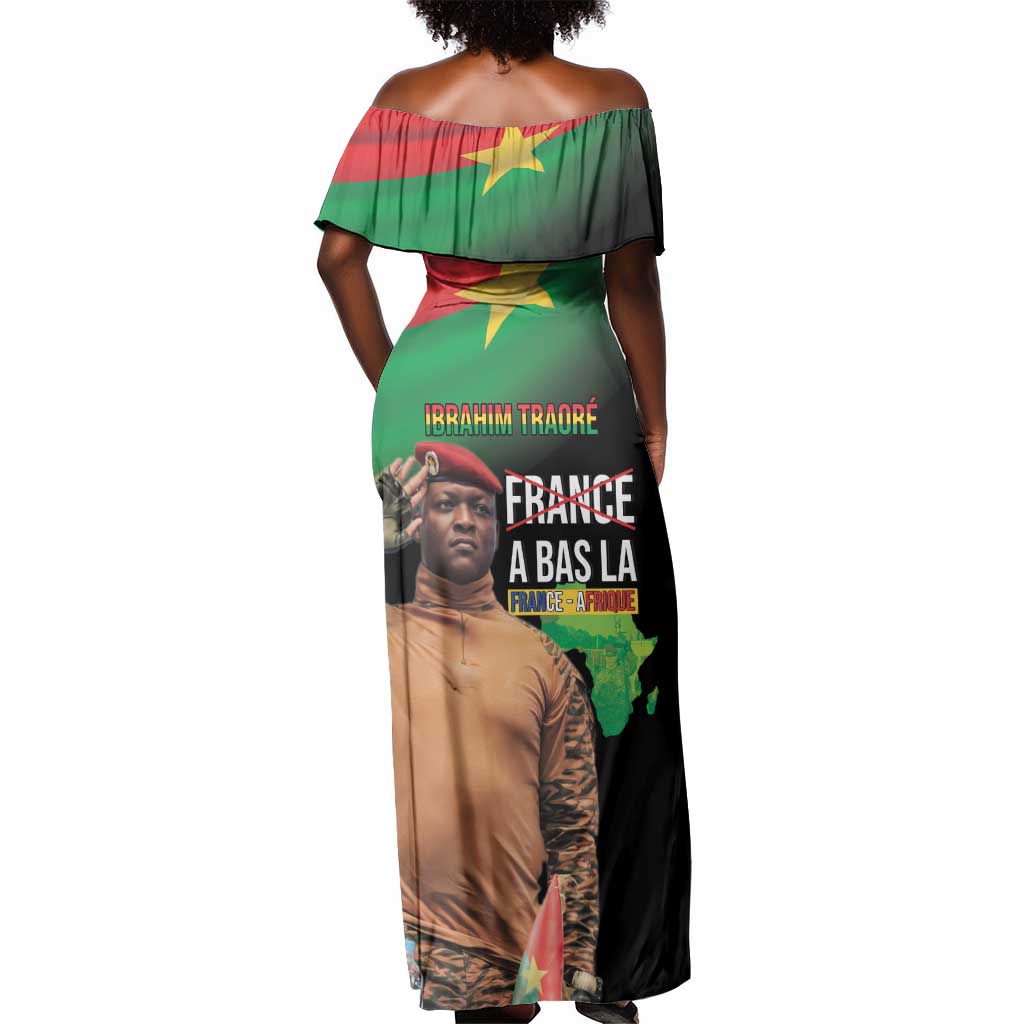 Traore Burkina Faso A Bas La Francafrique Off Shoulder Maxi Dress