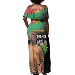 Traore Burkina Faso A Bas La Francafrique Off Shoulder Maxi Dress
