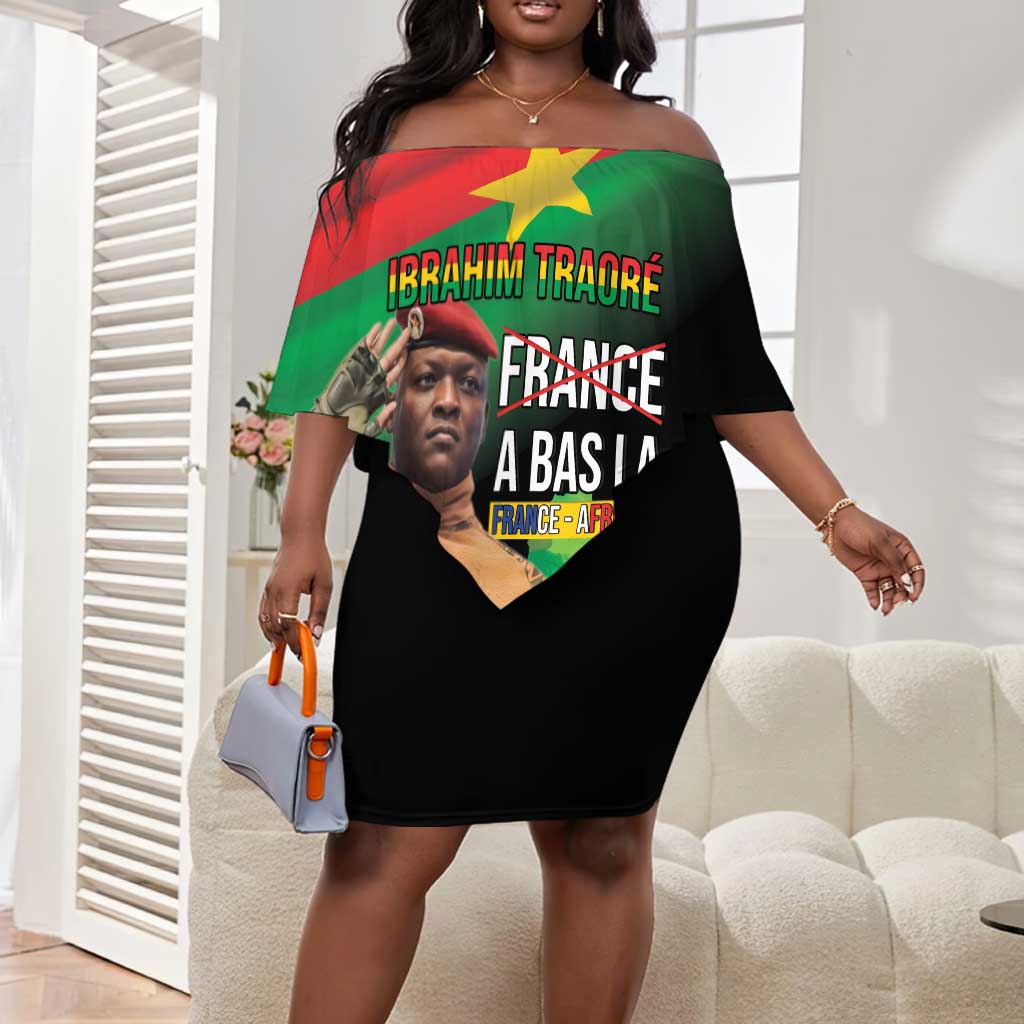 Traore Burkina Faso A Bas La Francafrique Off Shoulder Short Dress