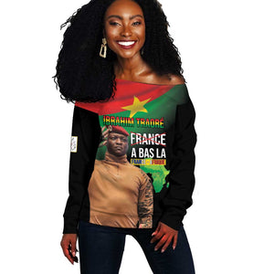 Traore Burkina Faso A Bas La Francafrique Off Shoulder Sweater