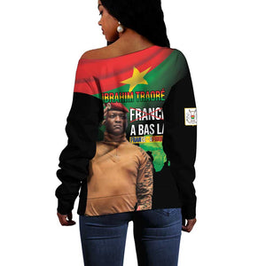 Traore Burkina Faso A Bas La Francafrique Off Shoulder Sweater