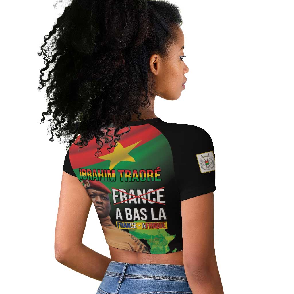 Traore Burkina Faso A Bas La Francafrique Raglan Cropped T shirt