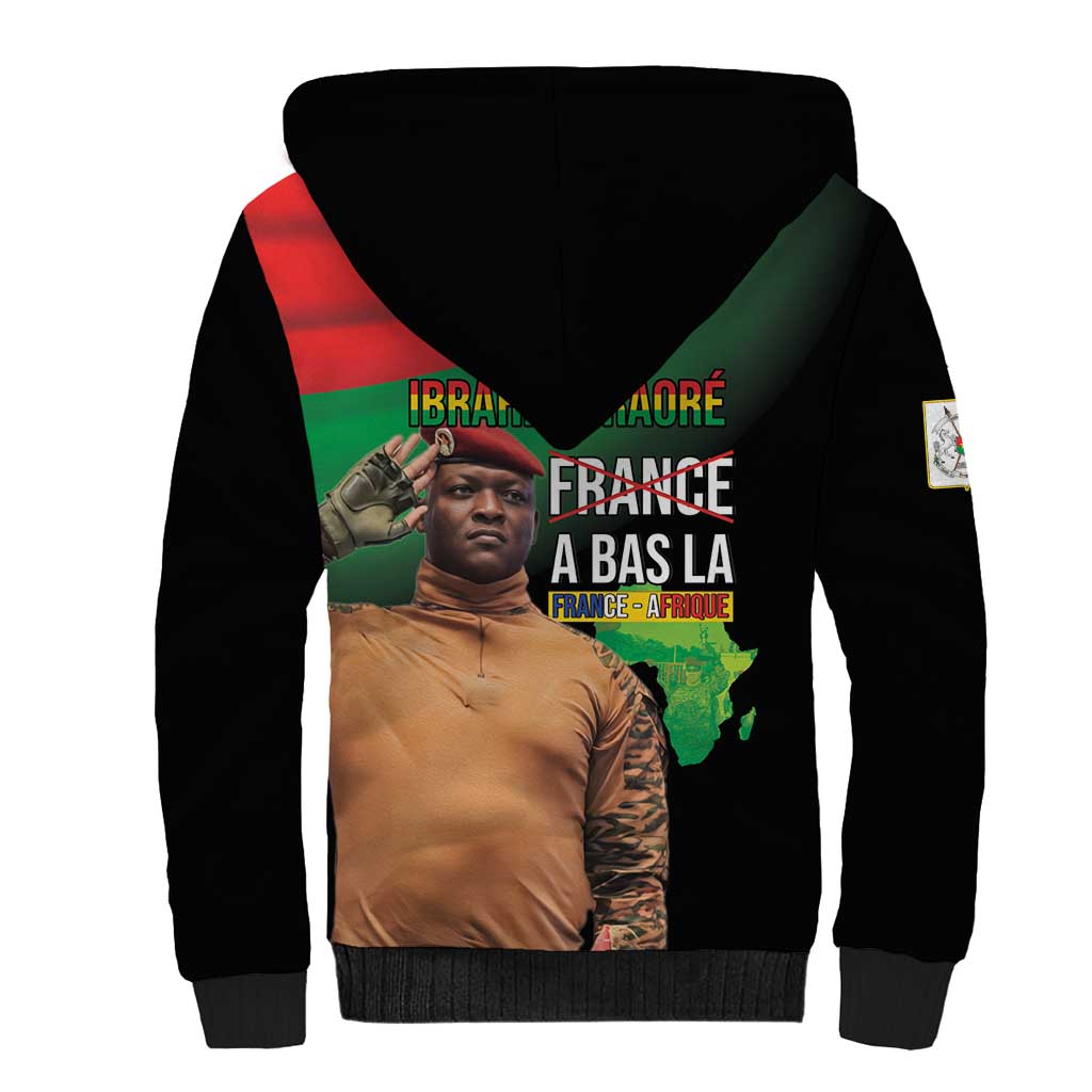 Traore Burkina Faso A Bas La Francafrique Sherpa Hoodie