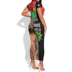 Traore Burkina Faso A Bas La Francafrique Short Sleeve Bodycon Dress