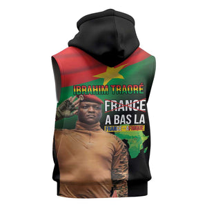 Traore Burkina Faso A Bas La Francafrique Sleeveless Hoodie - African Pride