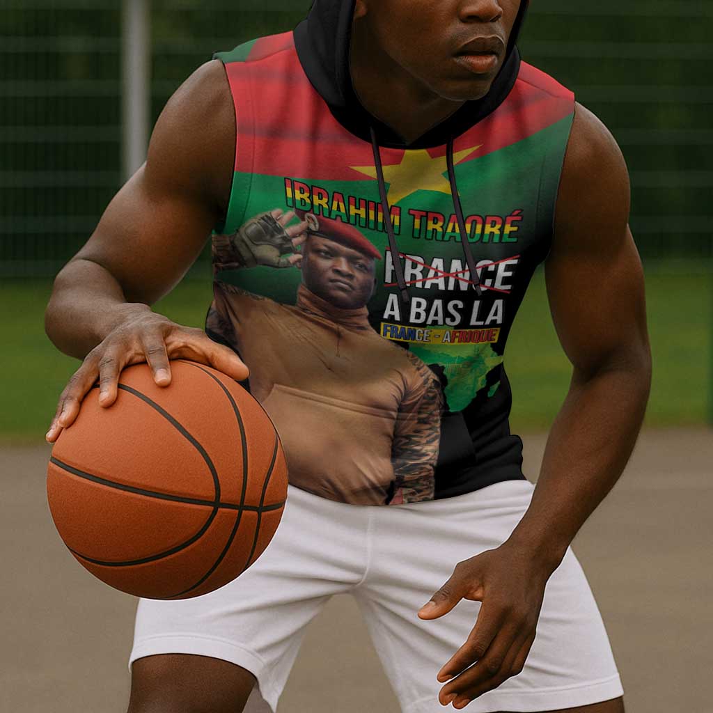 Traore Burkina Faso A Bas La Francafrique Sleeveless Hoodie - African Pride