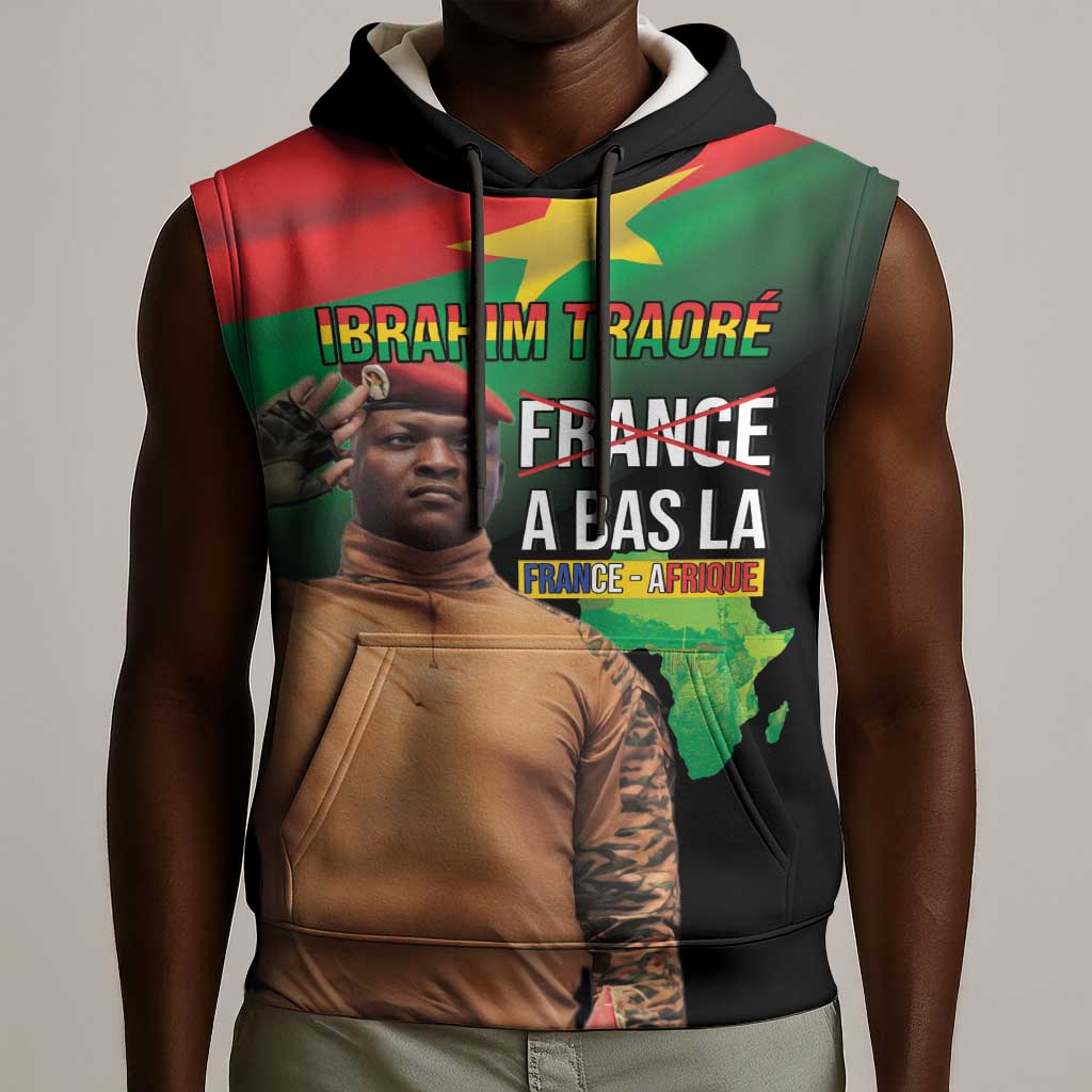 Traore Burkina Faso A Bas La Francafrique Sleeveless Hoodie - African Pride