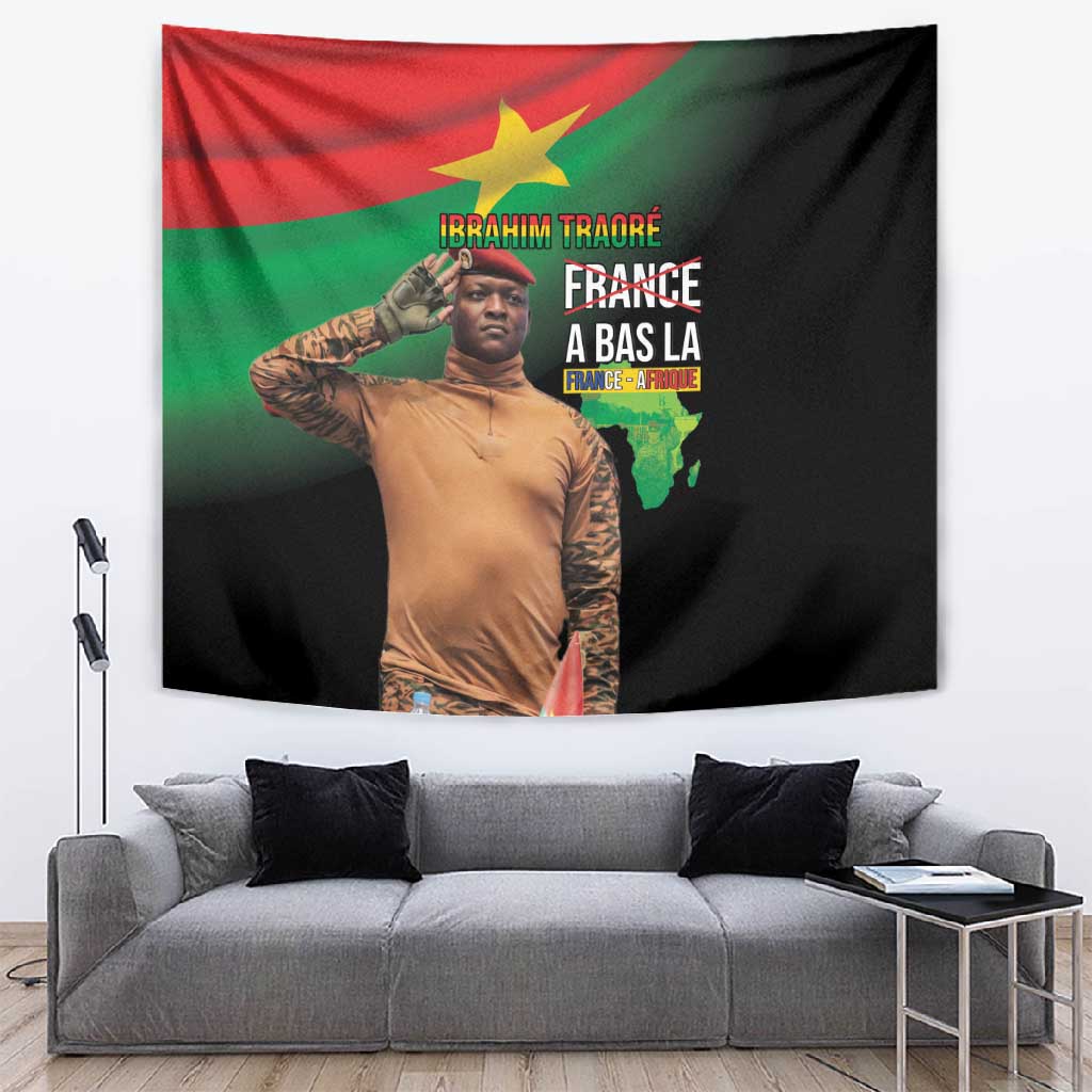 Traore Burkina Faso A Bas La Francafrique Tapestry