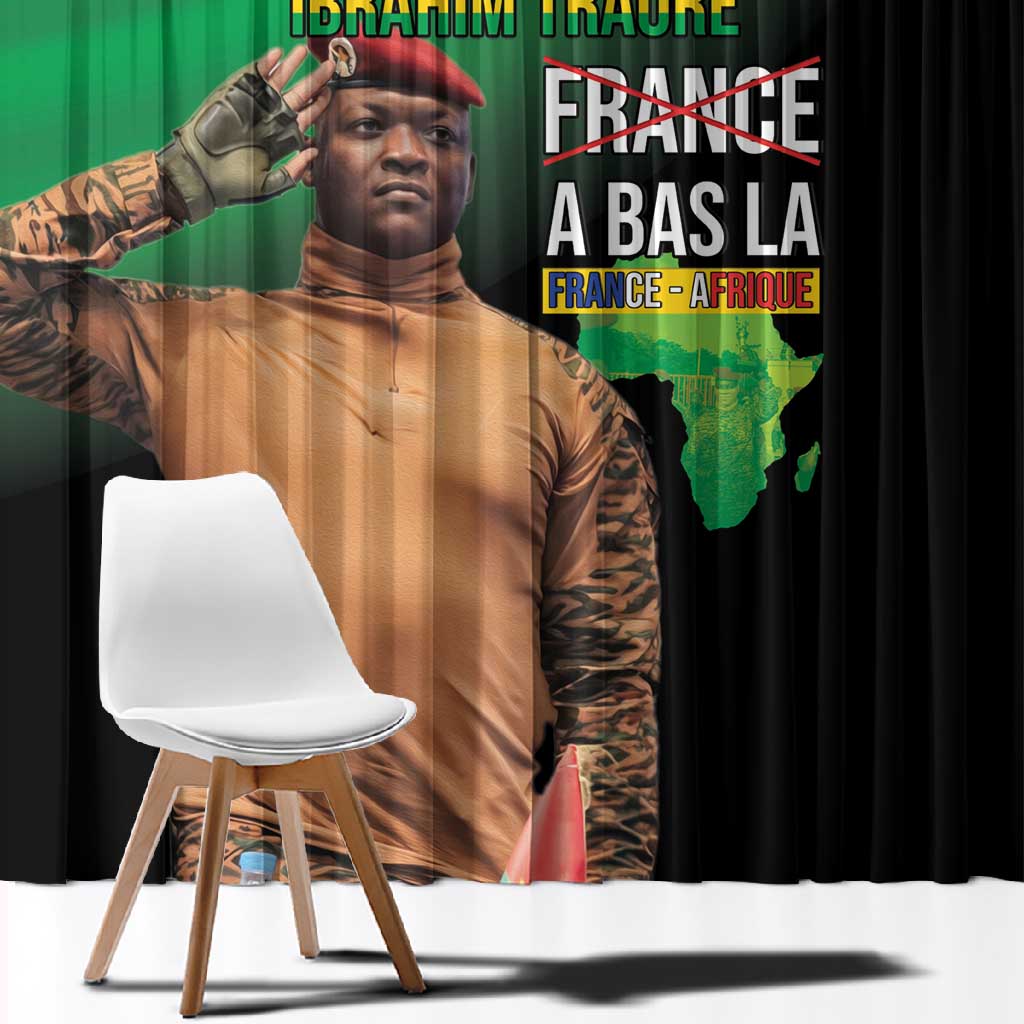 Traore Burkina Faso A Bas La Francafrique Window Curtain