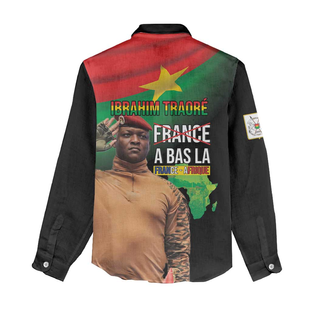 Traore Burkina Faso A Bas La Francafrique Women Casual Shirt